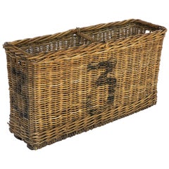 Large English Cane or Willow Millwork Basket