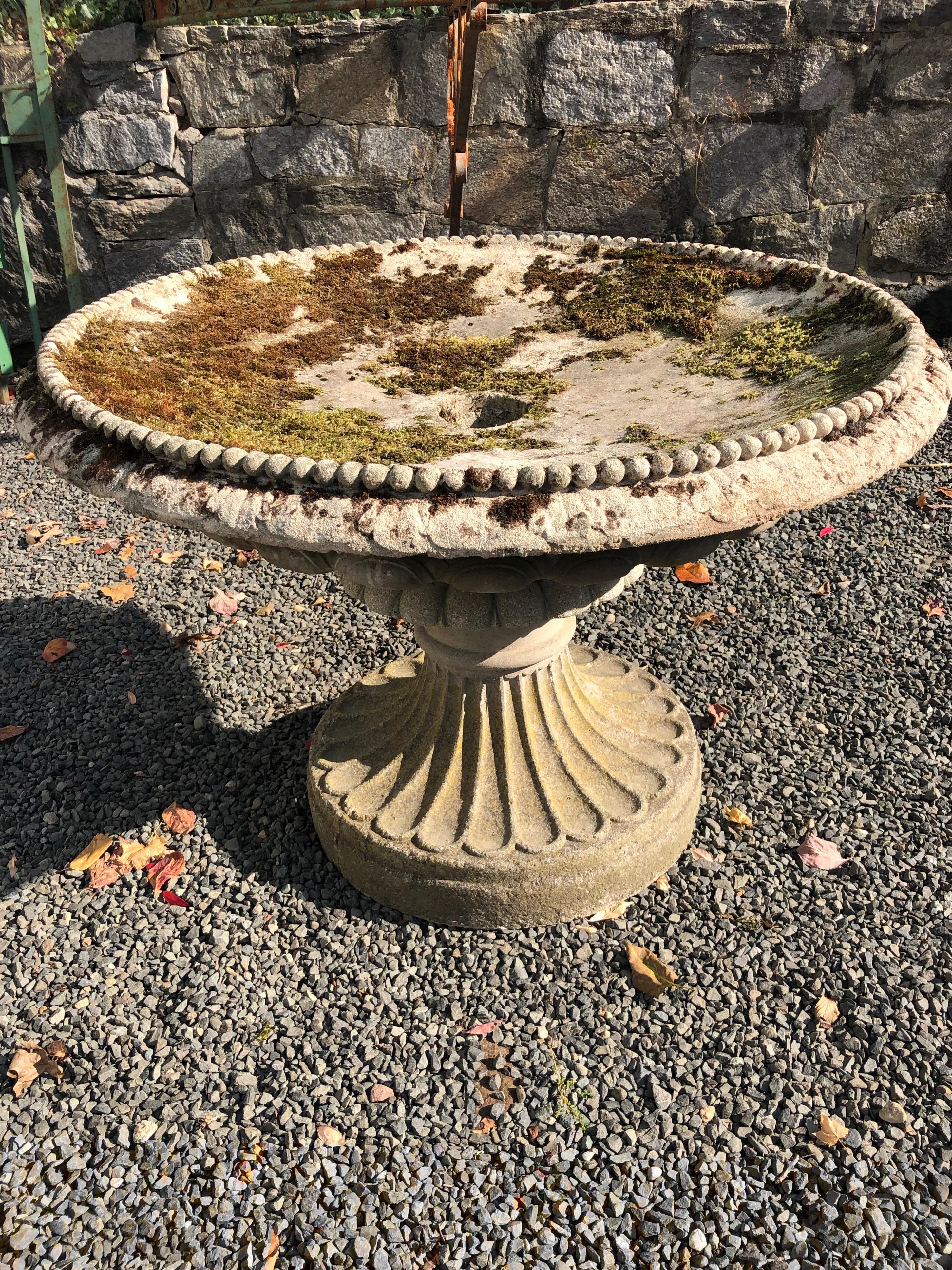 The superb detailing on this tazza-form urn, as well as its size and overall presence make this piece a stand-out. Architecturally-commanding, it would make the perfect centerpiece in your rose or herb garden, either plumbed as a fountain (there is