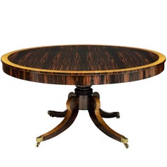 Large English Centre Table in Coromandel and Satinwood
