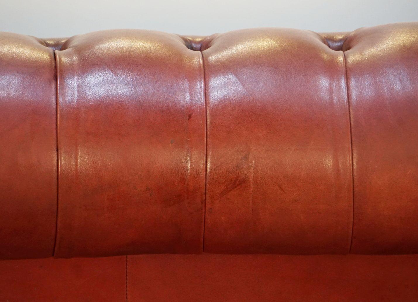 Large English Chesterfield Sofa of Tufted Leather 12