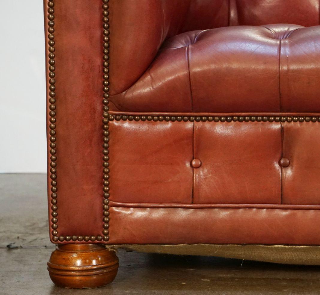 Large English Chesterfield Sofa of Tufted Leather 2