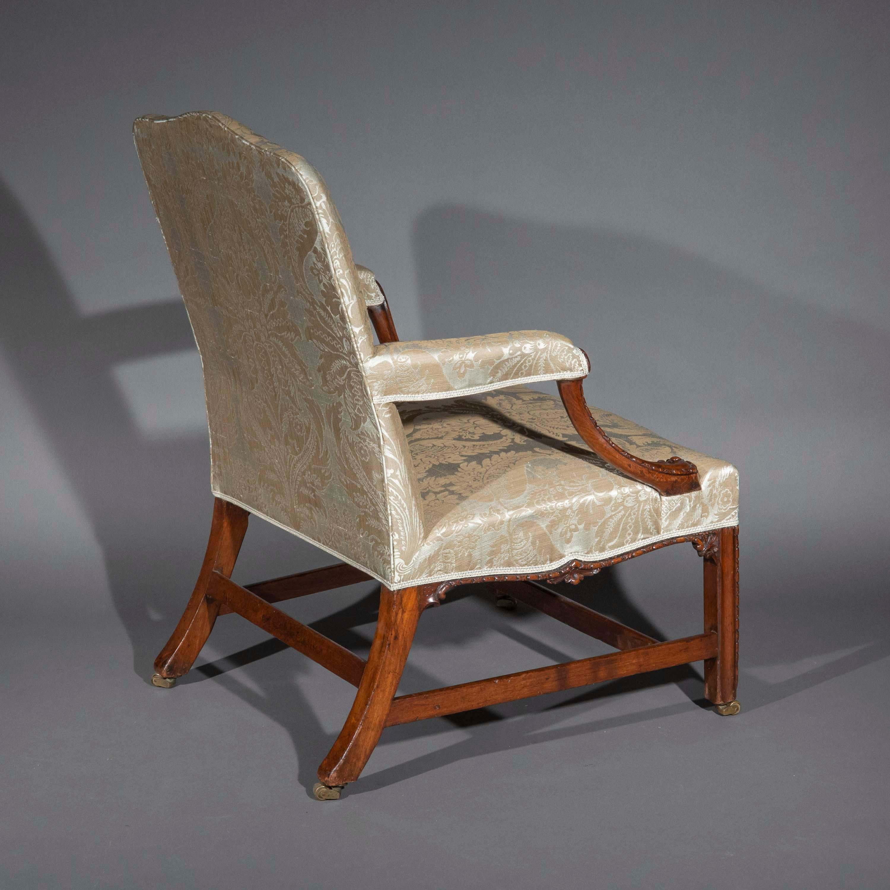 Grand fauteuil anglais Chippendale Gainsborough, milieu du 18e siècle en vente 6