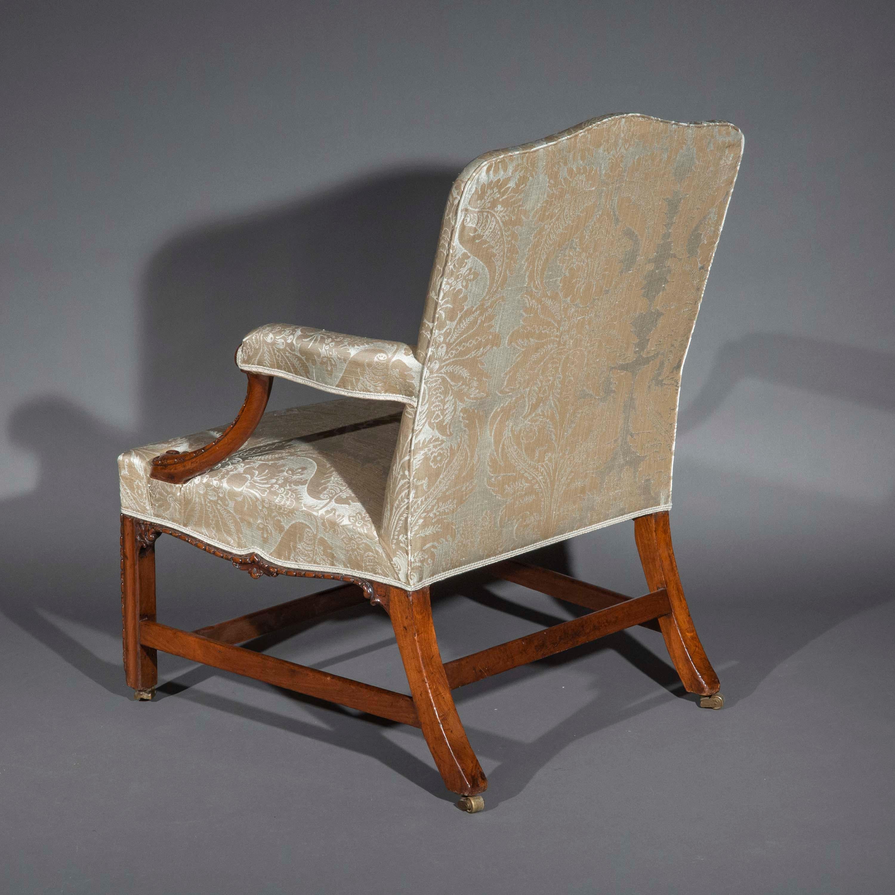 Grand fauteuil anglais Chippendale Gainsborough, milieu du 18e siècle en vente 8
