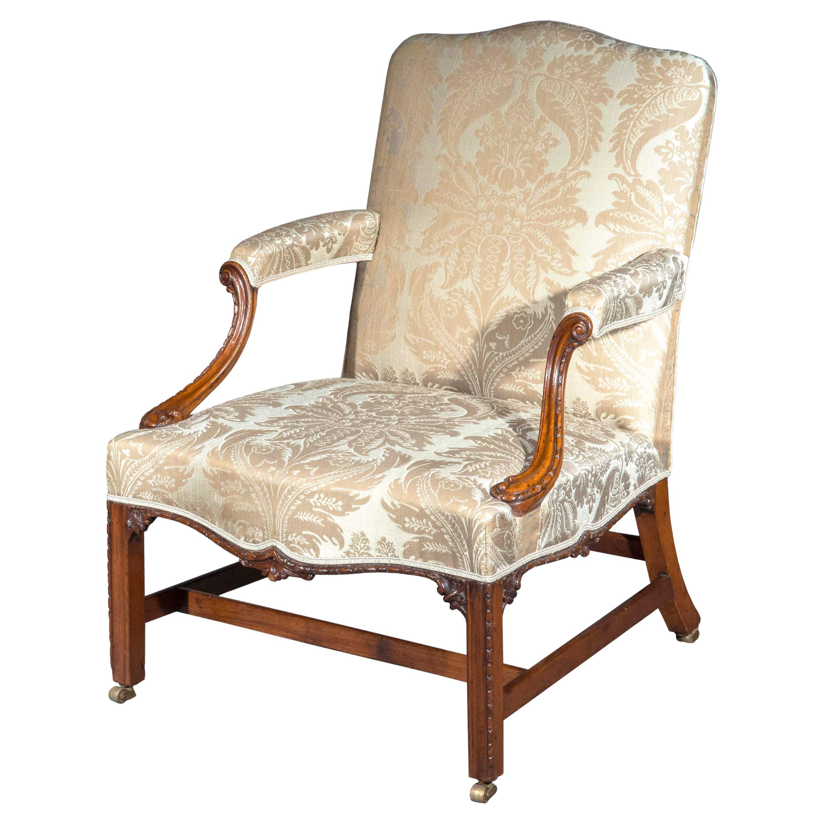 Large English Chippendale Gainsborough Armchair, mid-18th Century For Sale 9