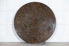 Large English Circular Marble Top Wrought Iron Table
