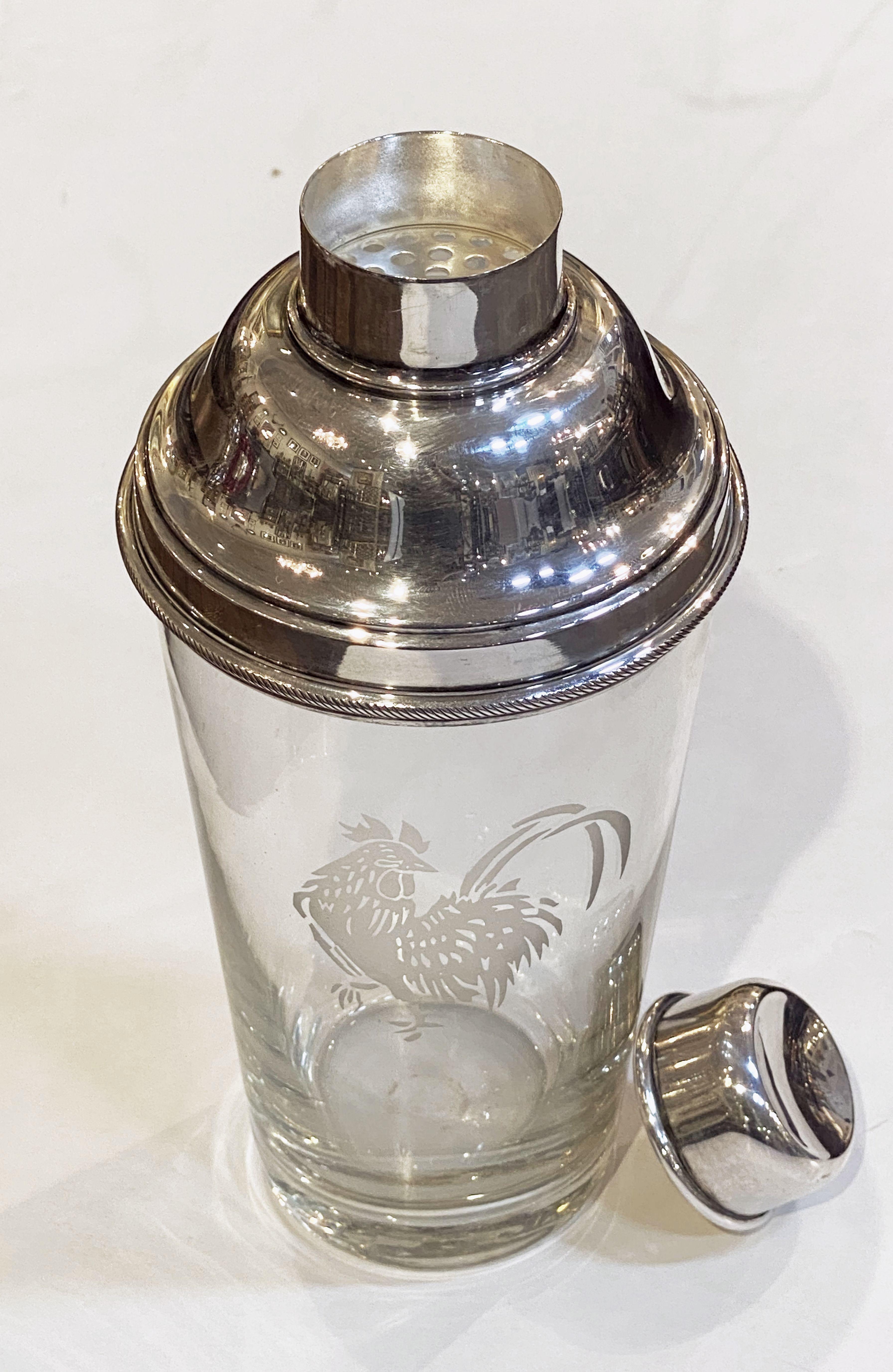 Large English Cocktail Drinks or Martini Shaker with Cockerel 3
