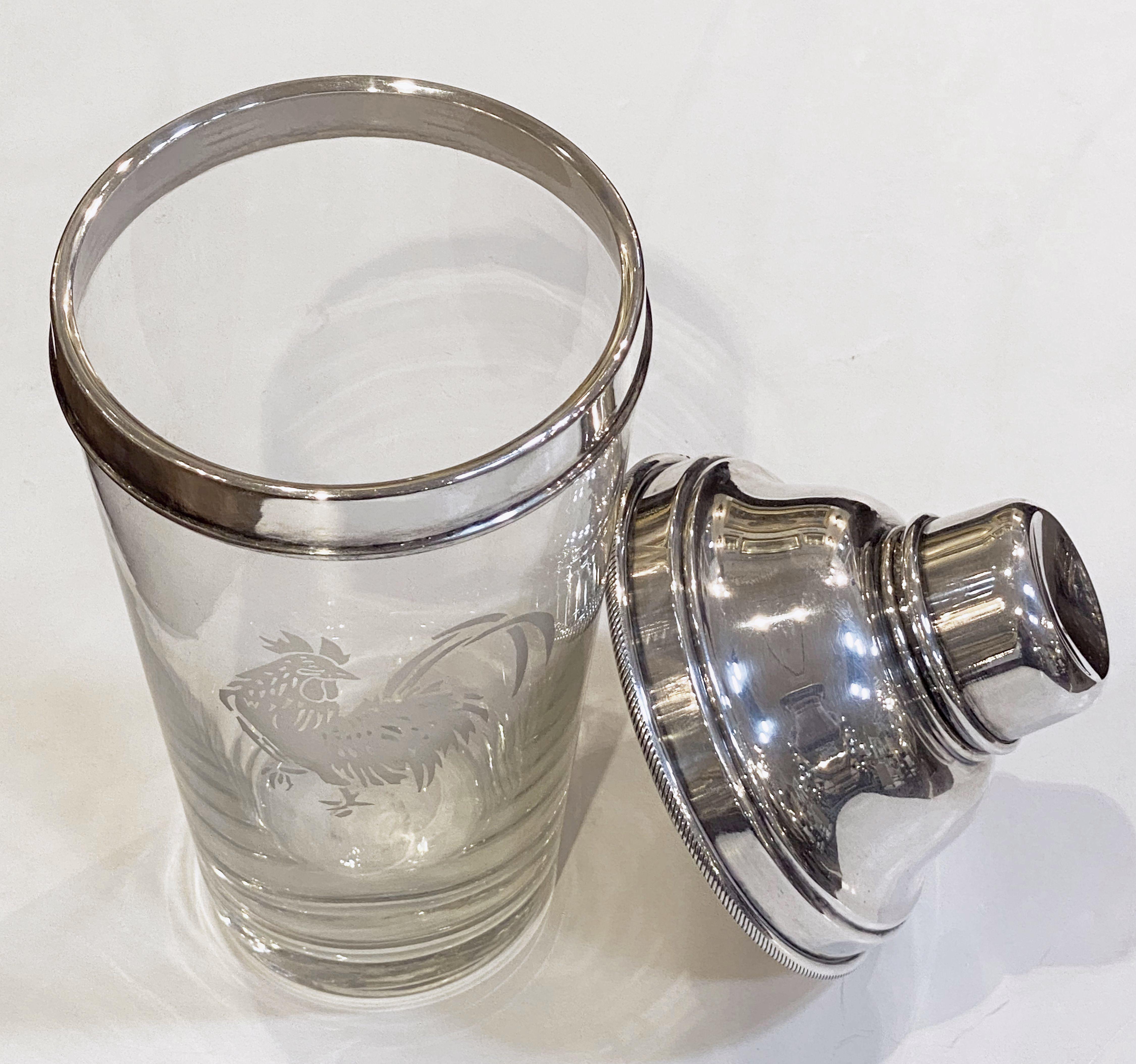 Large English Cocktail Drinks or Martini Shaker with Cockerel 5