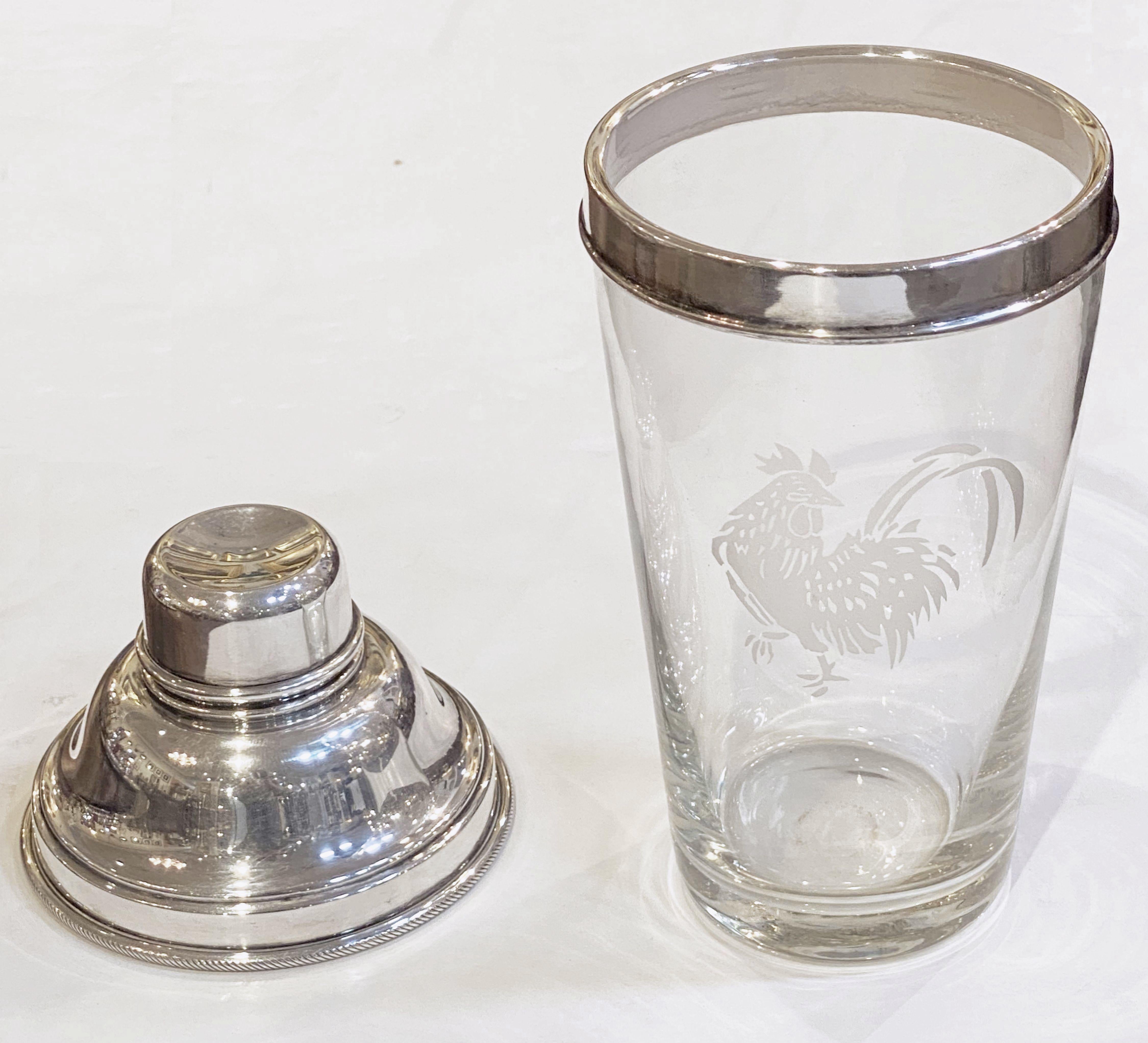Large English Cocktail Drinks or Martini Shaker with Cockerel 6