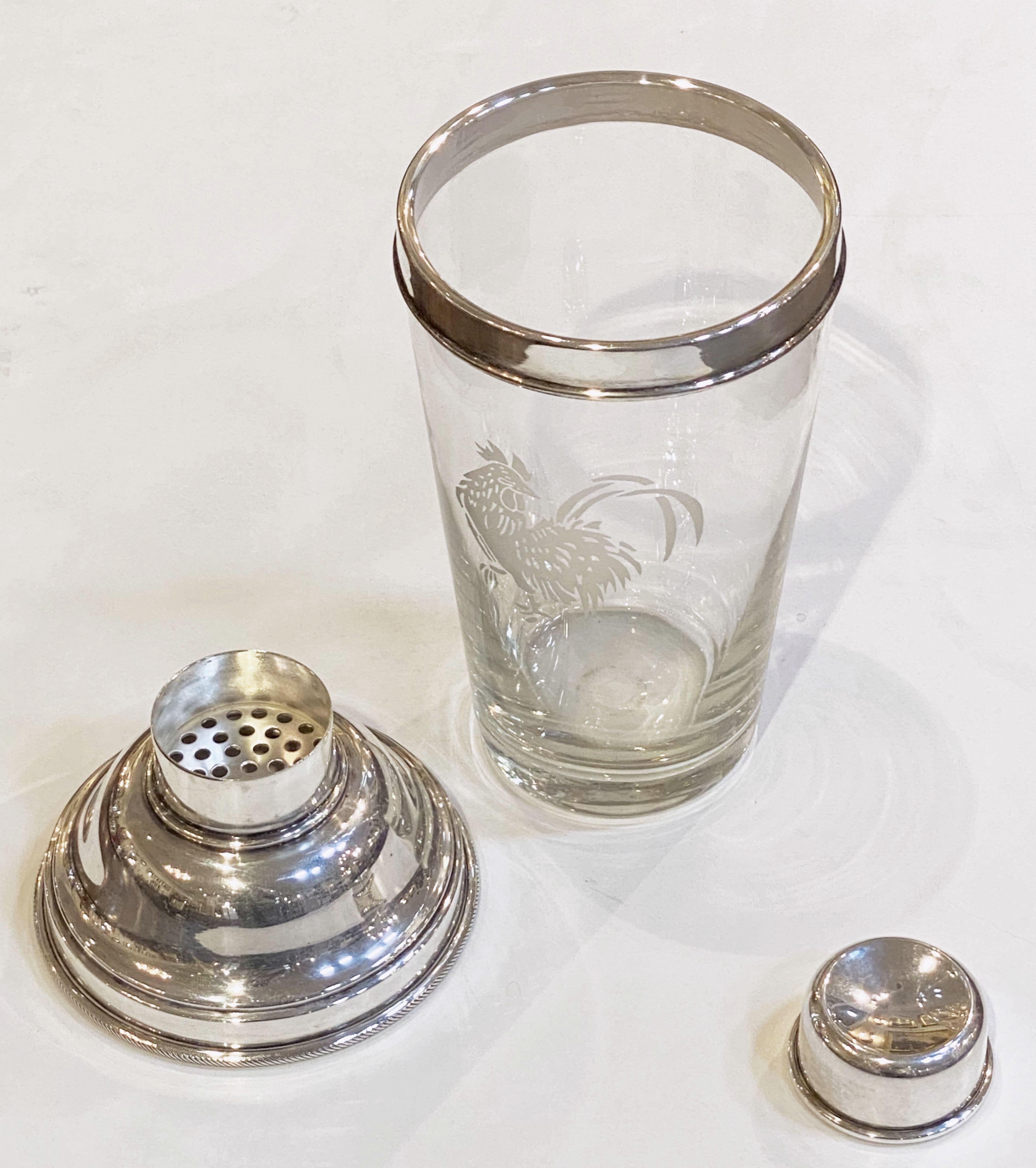 Large English Cocktail Drinks or Martini Shaker with Cockerel 7
