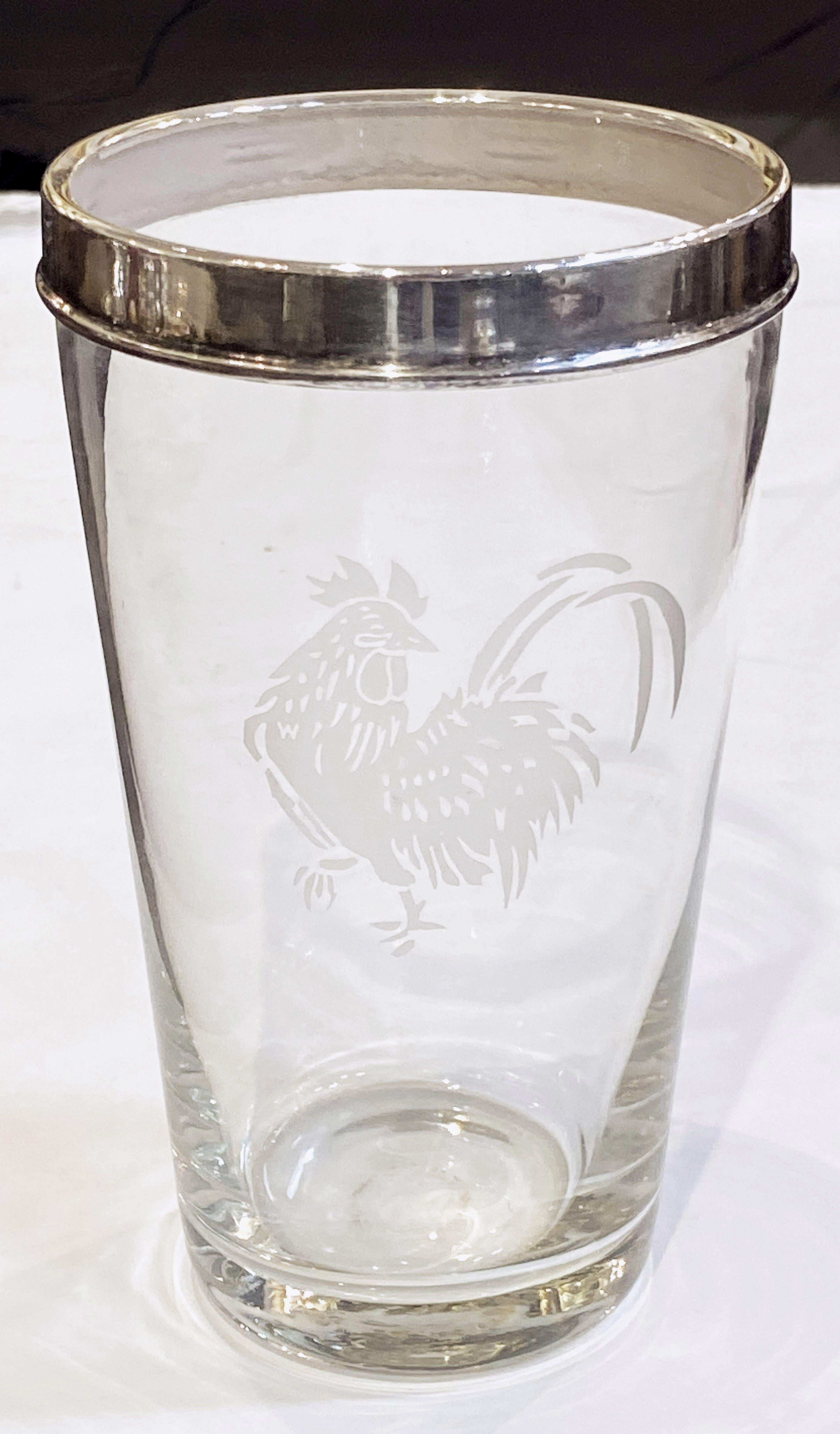 Large English Cocktail Drinks or Martini Shaker with Cockerel 8