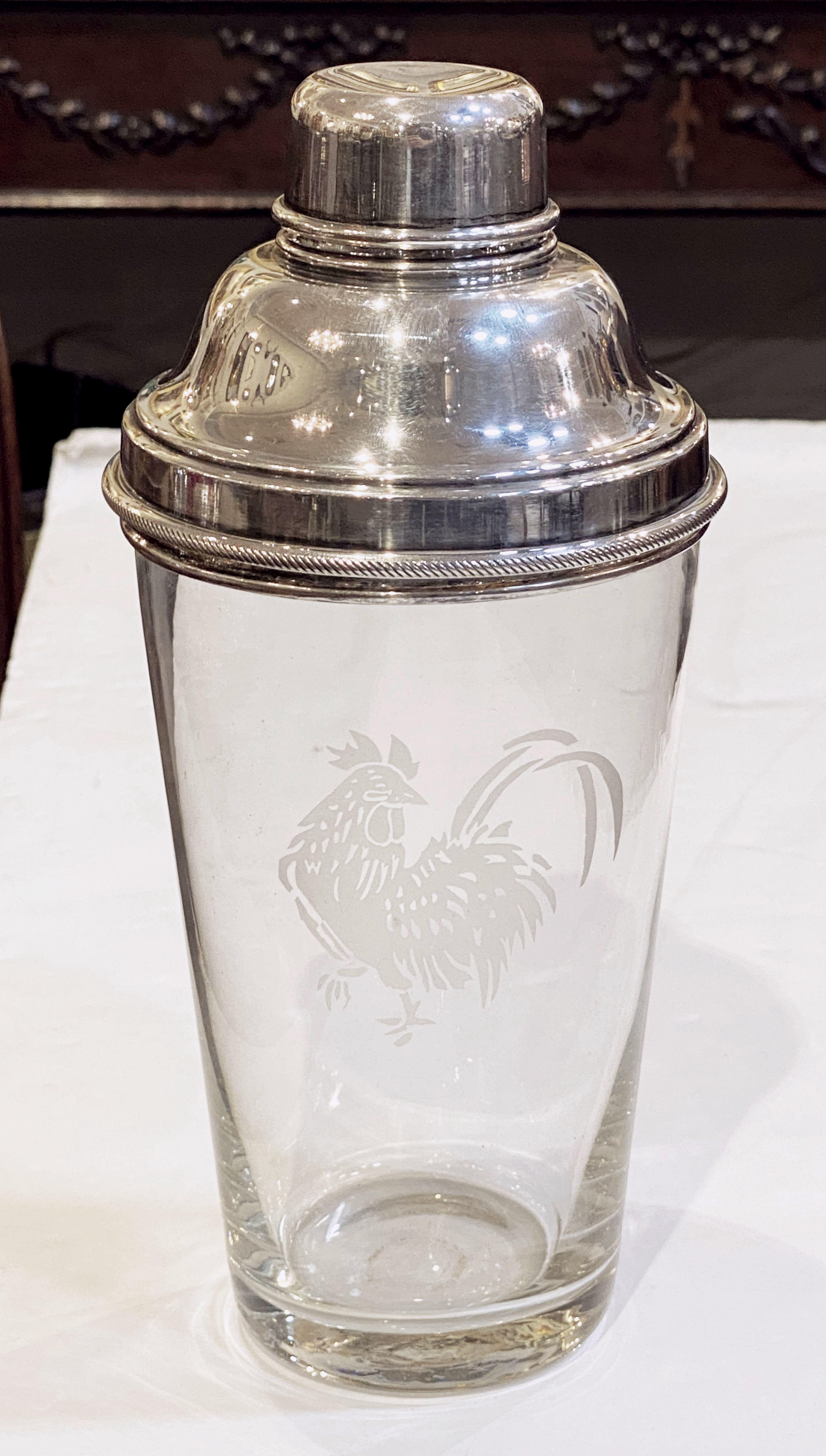 Large English Cocktail Drinks or Martini Shaker with Cockerel 1