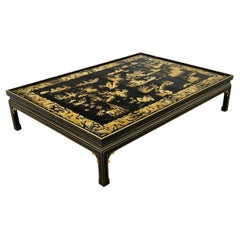 Antique Large English Cocktail Table with Chinoiserie Top