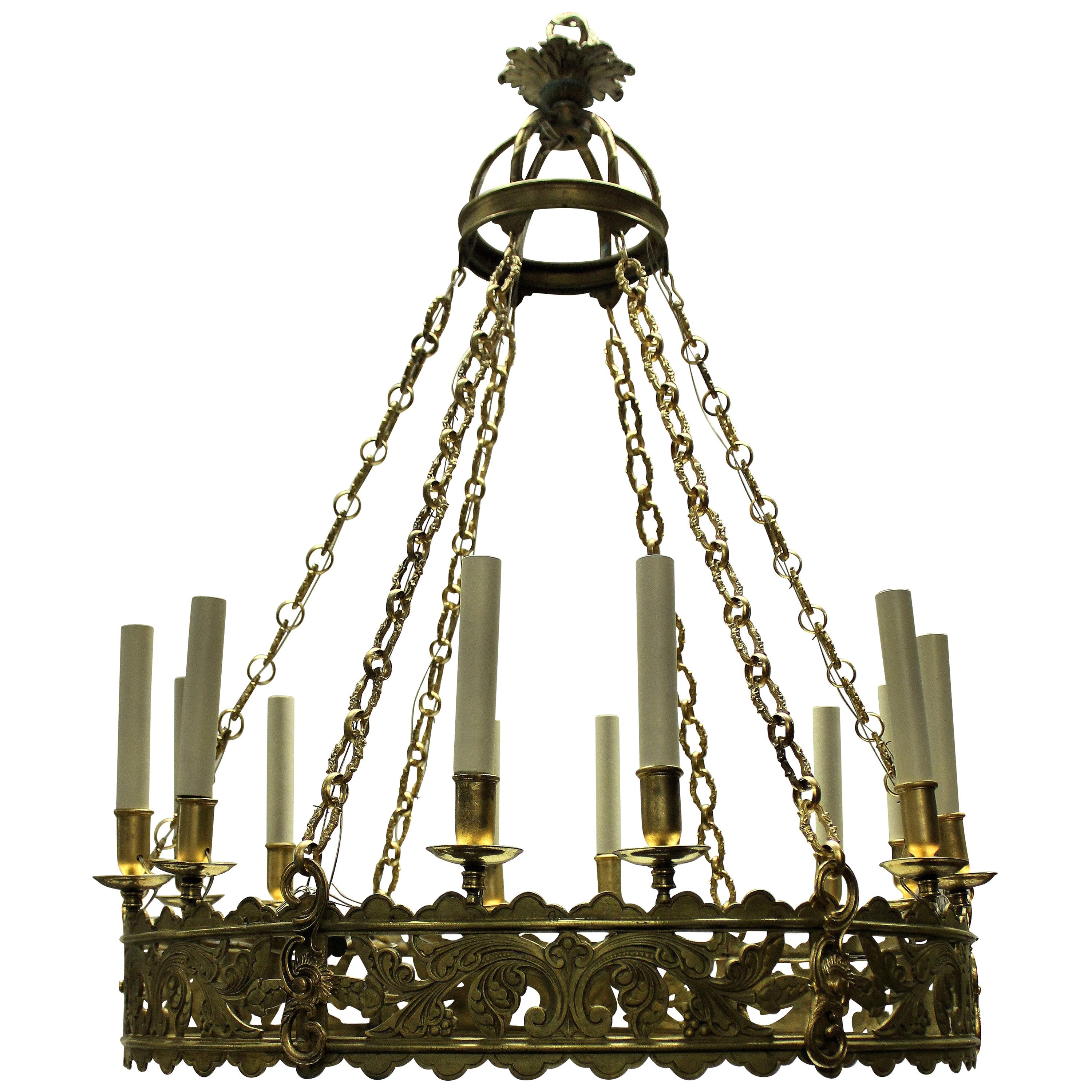 Large English Corona Chandelier