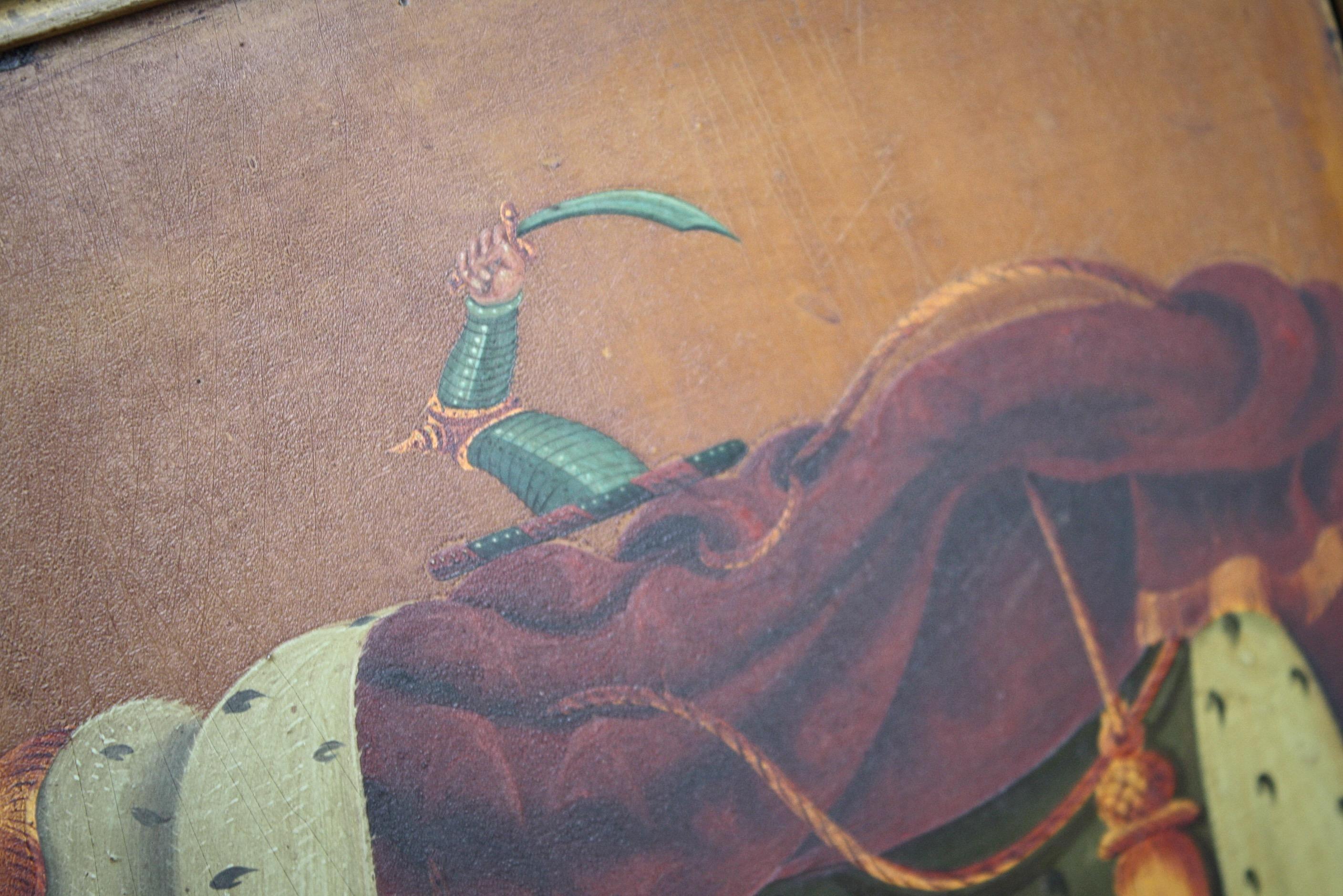 Peint à la main Grande huile sur panneau à armoiries du 19e siècle, Coach House, Angleterre, 19e siècle en vente