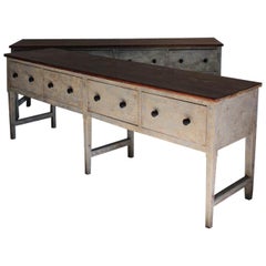 Antique Large English Country House Kitchen Server