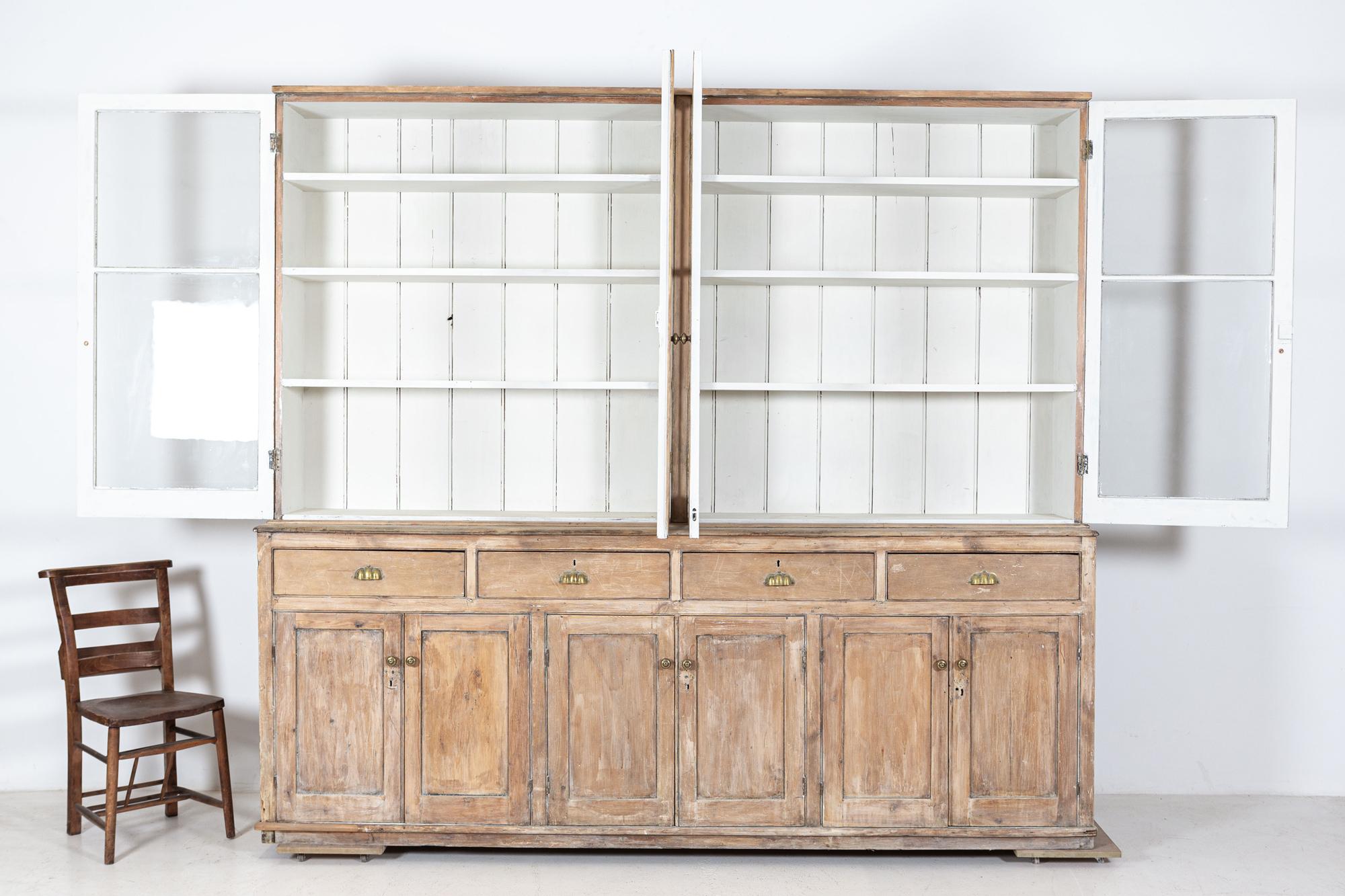 Bleached Large English Country House Housekeepers Cabinet