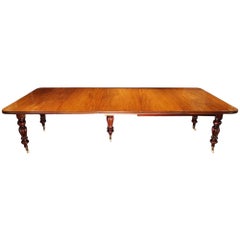 Antique Large English Country Mansion Victorian 12+Seat Mahogany Dining Table circa 1860