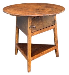 Large English Cricket Table of Patinated Oak from the Georgian Era
