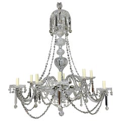 Large English Cut-Glass Chandelier of Good Quality