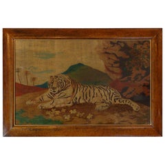 Large Early 19th Century Primitive Tiger Picture - RESERVED