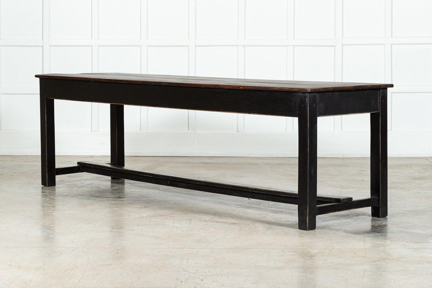 Large English Ebonised Beech Refectory Table For Sale 7