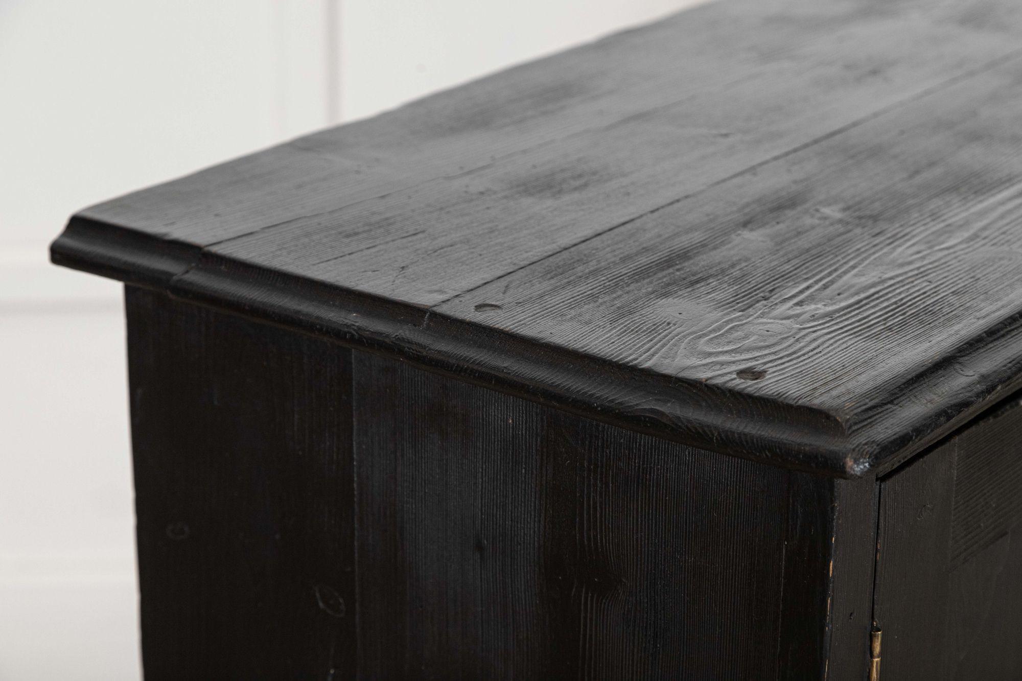Large English Ebonised Pine Locker Cabinet For Sale 8