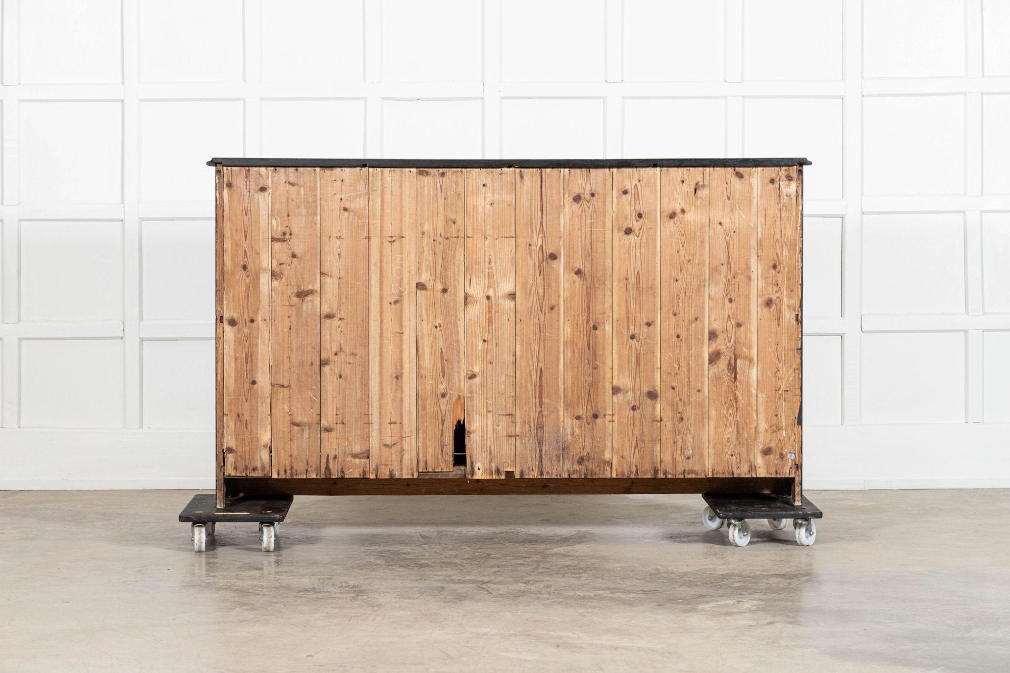 Large English Ebonised Pine Locker Cabinet For Sale 10