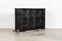 Large English Ebonised Pine Locker Cabinet