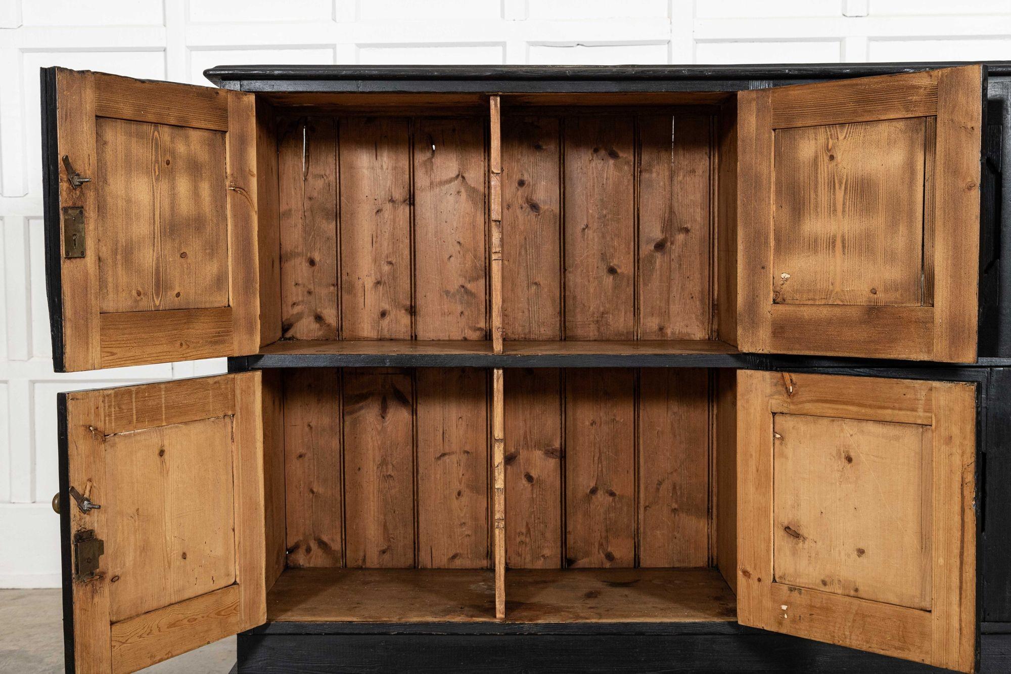 Large English Ebonised Pine Locker Cabinet For Sale 4