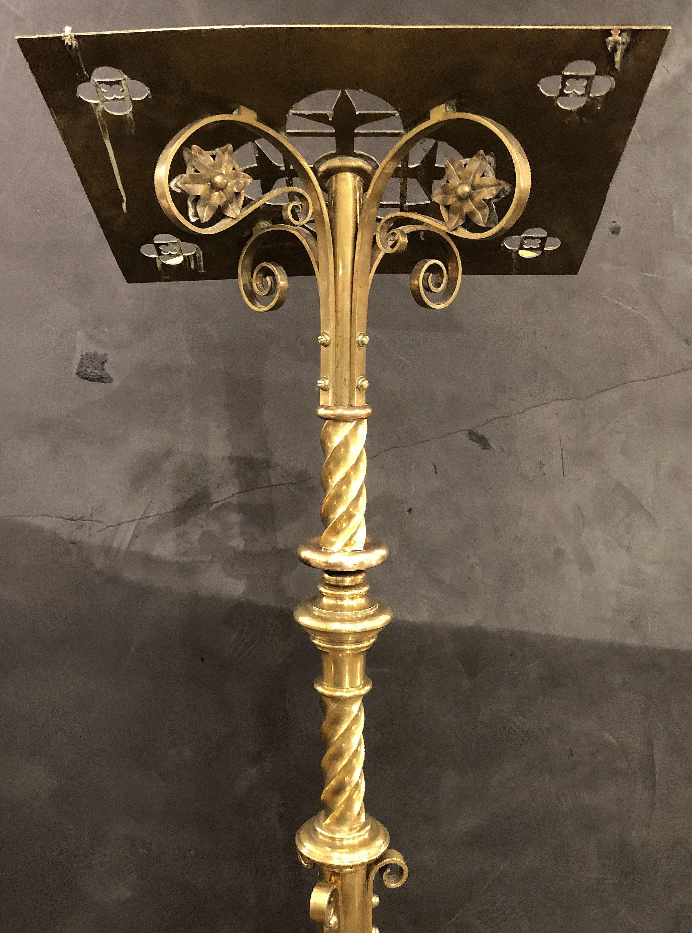 Large English Ecclesiastical Standing Lectern of Brass 6