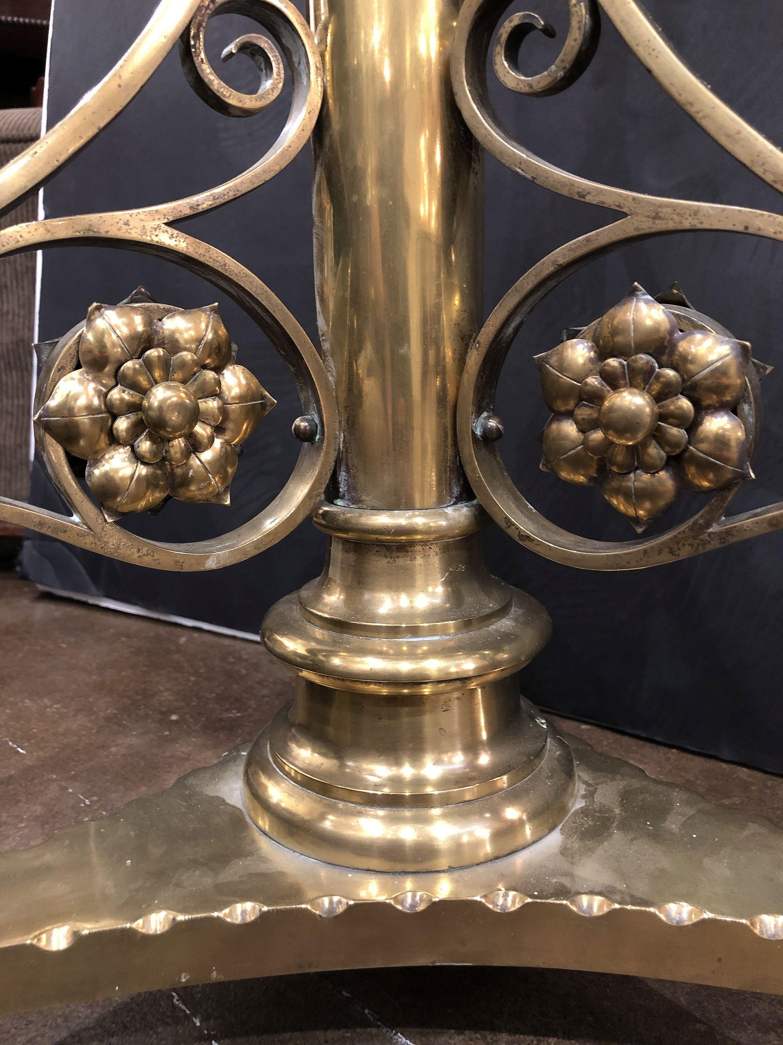 Large English Ecclesiastical Standing Lectern of Brass 12