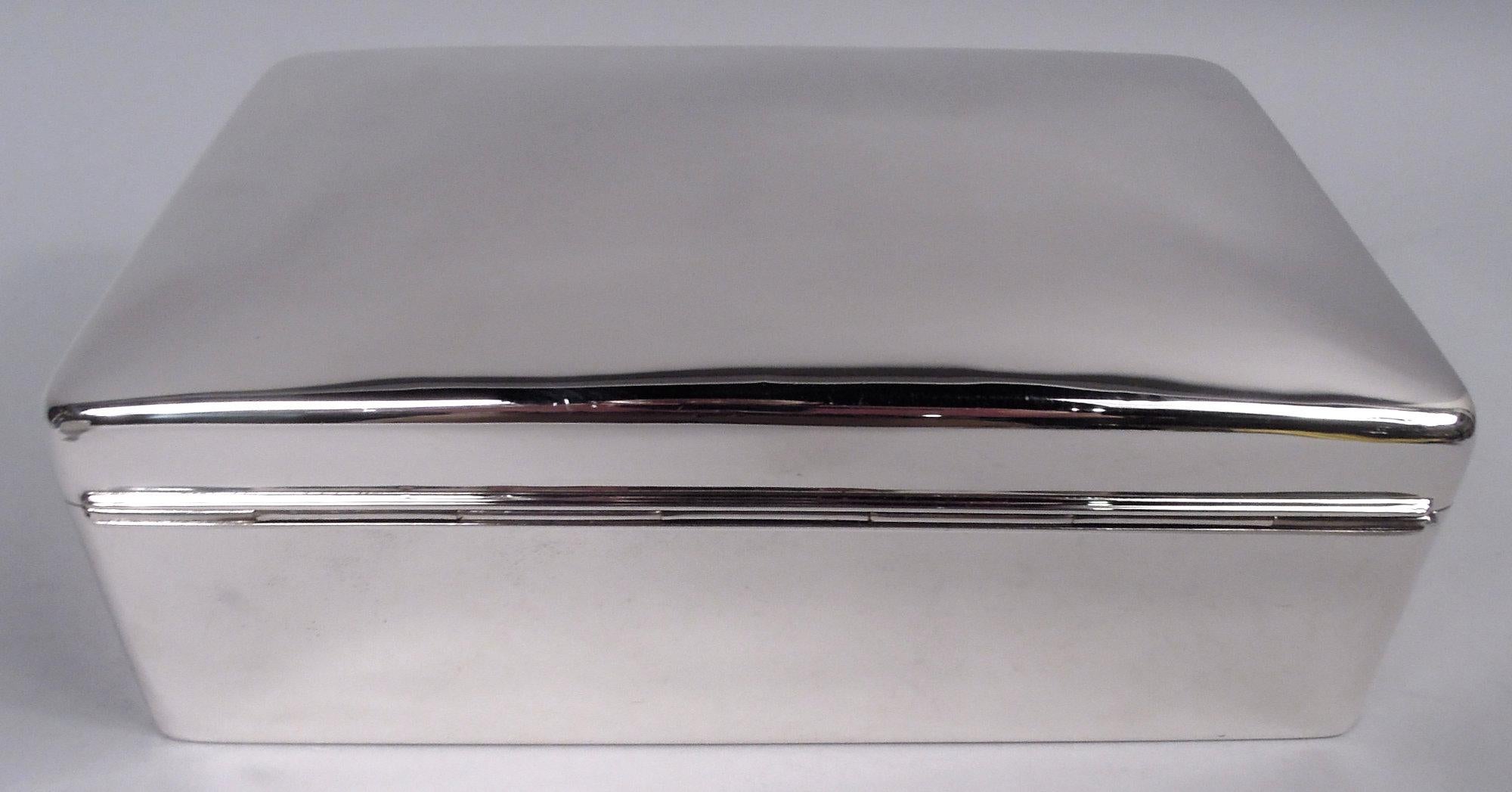 Early 20th Century Large English Edwardian Sterling Silver Box, 1902