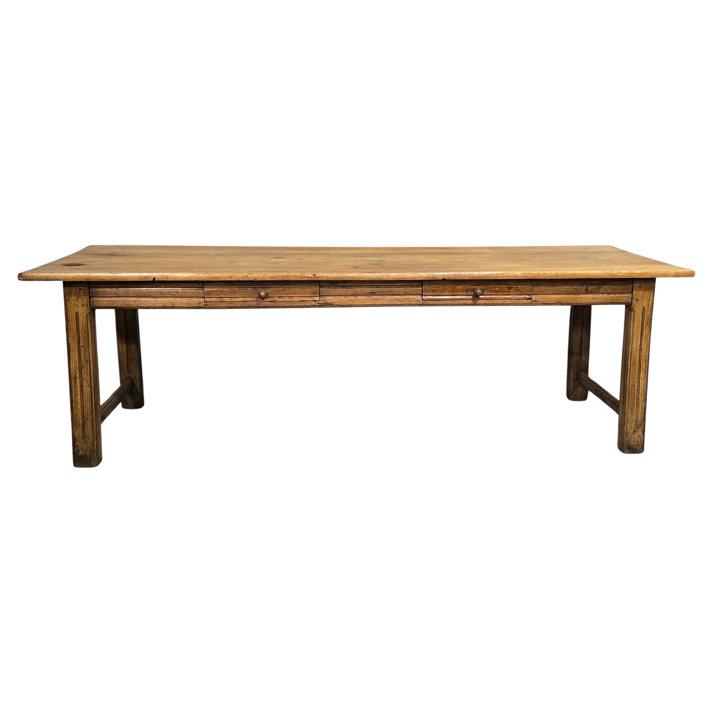 Large English Farmhouse Refrectory Kitchen Dining Table