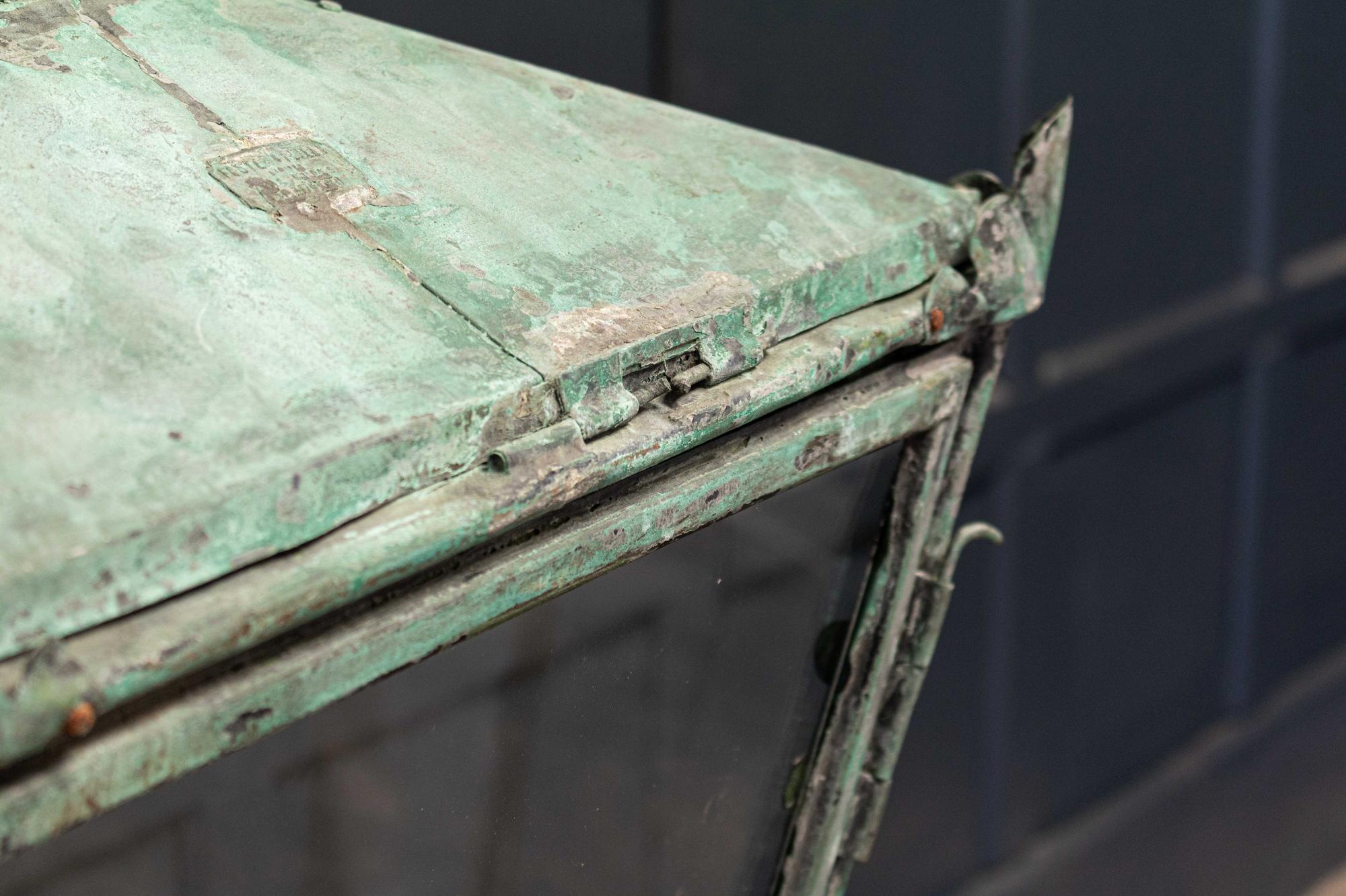 British Large English Foster & Pullen Verdigris Copper Lantern