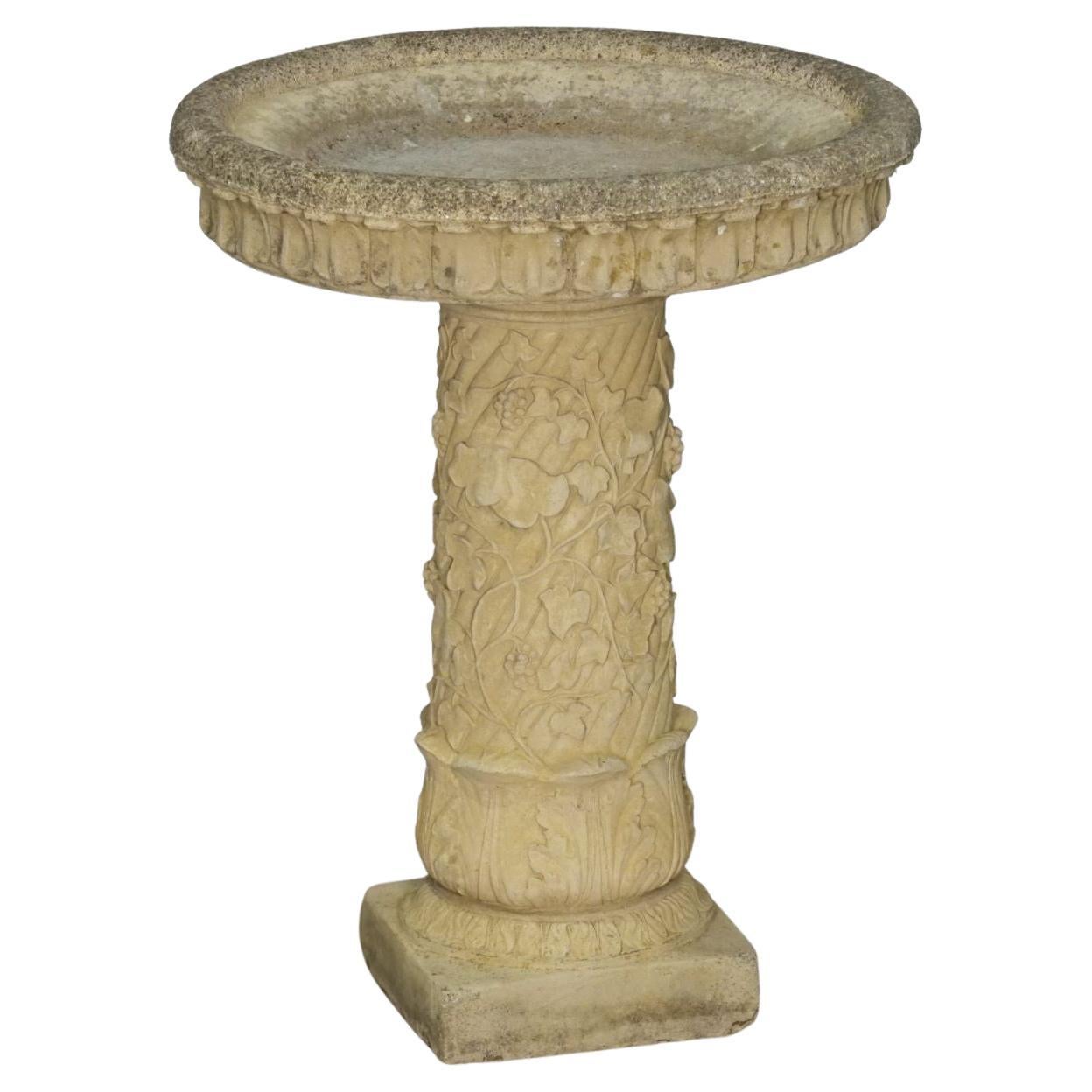  Large English Garden Stone Bird Bath with Faux Ivy Relief