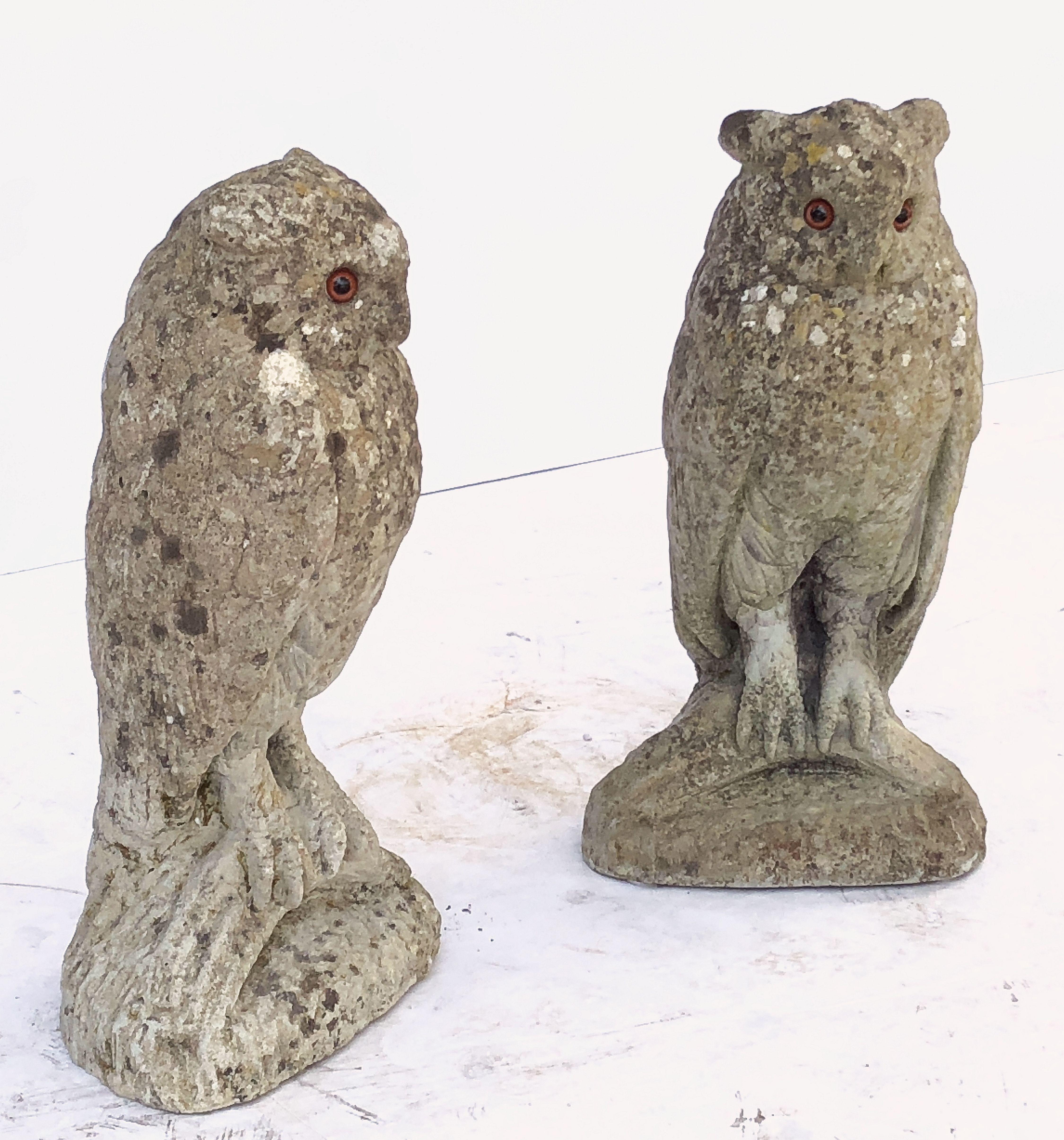 large stone owl garden ornament