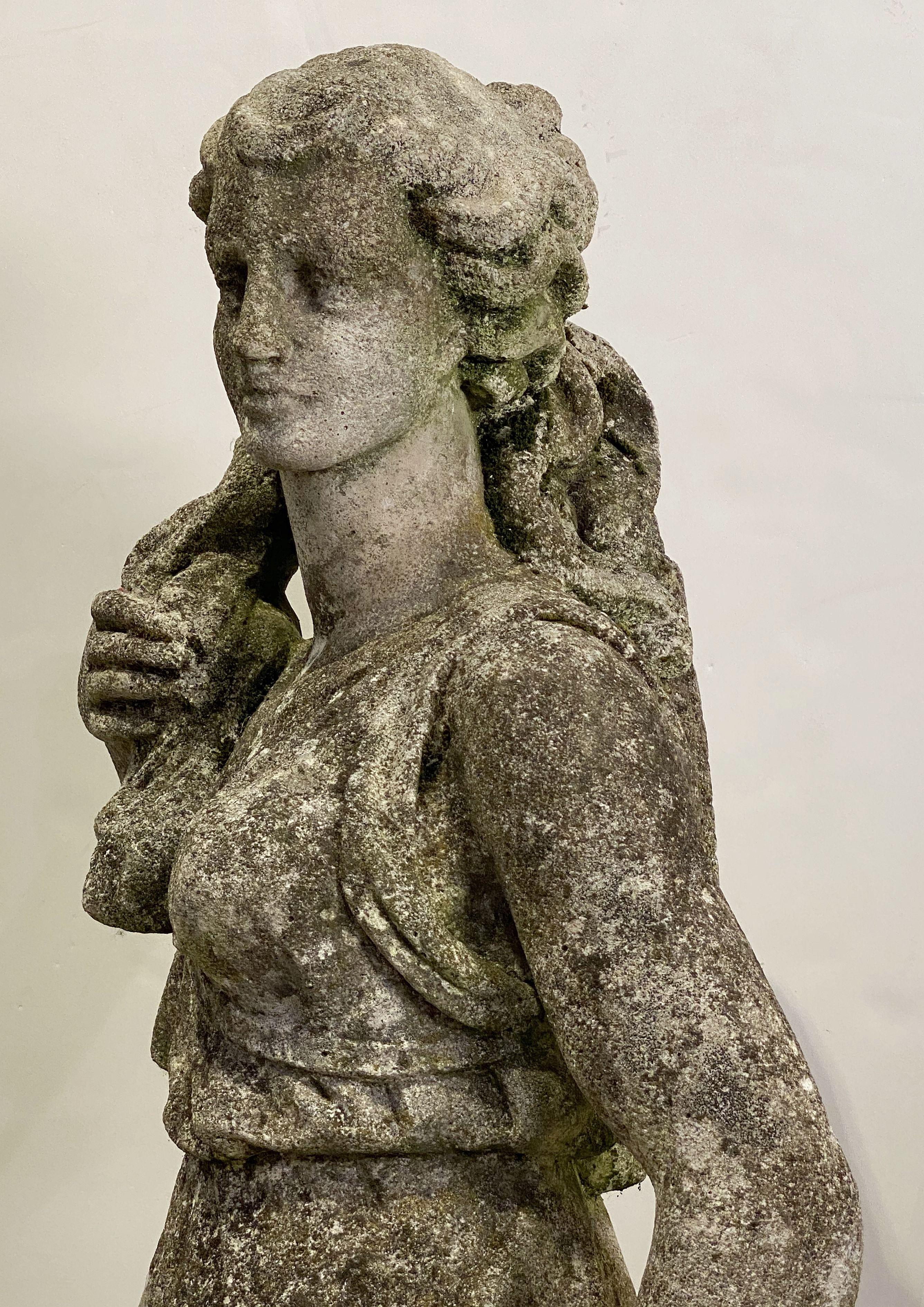 Large English Garden Stone Statue of Diana 5