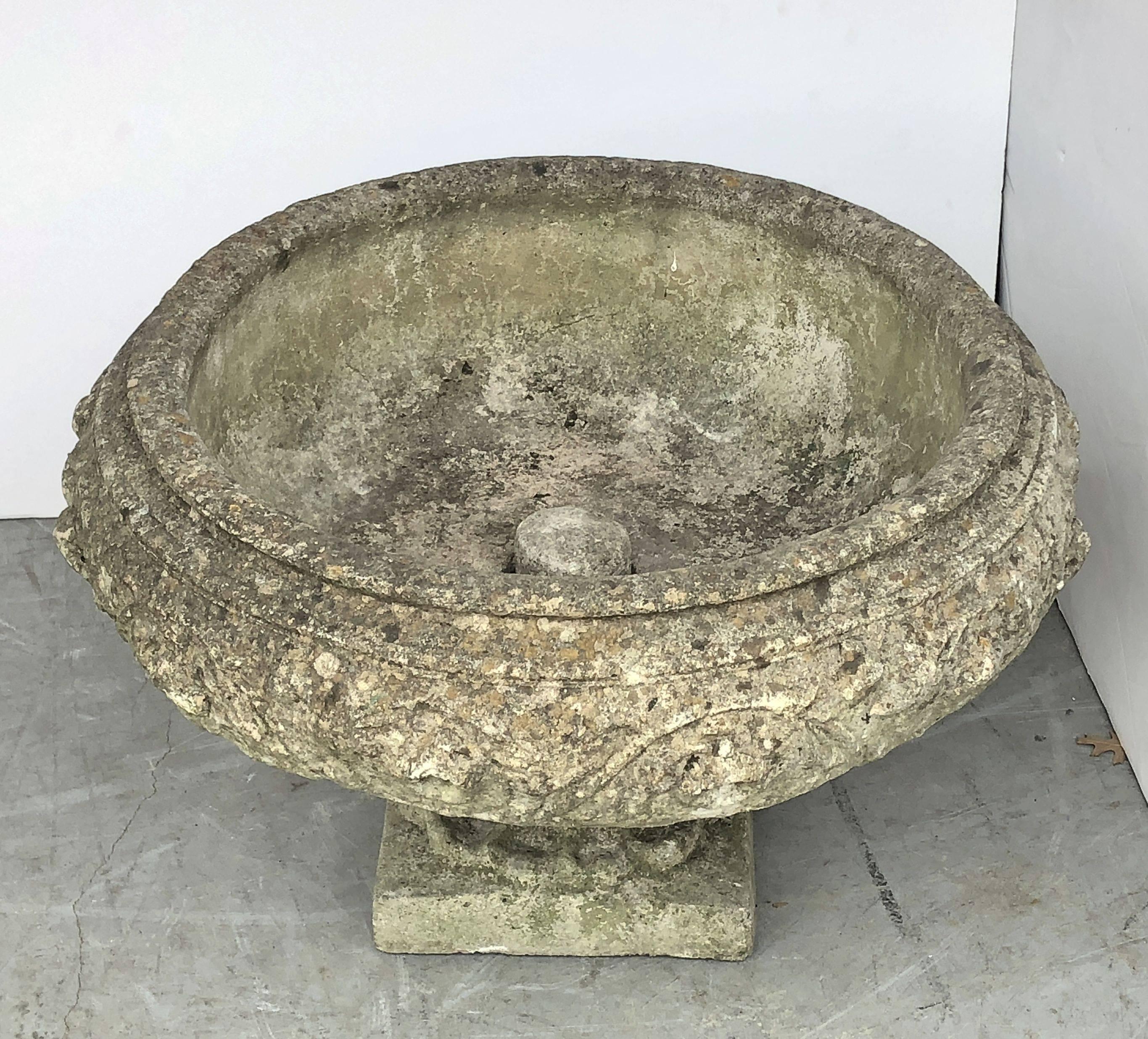 20th Century Large English Garden Stone Urn or Planter