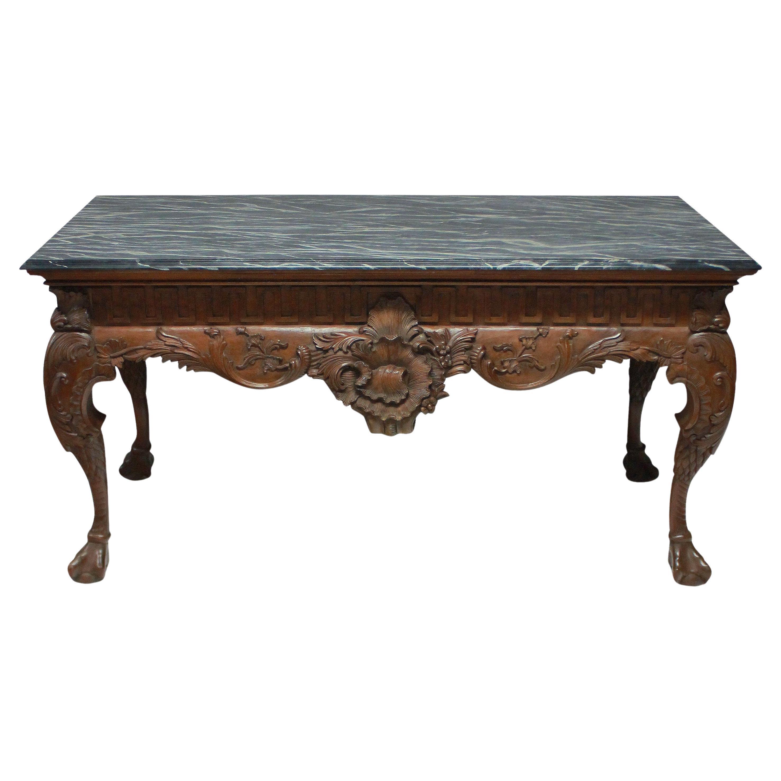 Large English George II Style Carved Mahogany Centre Table
