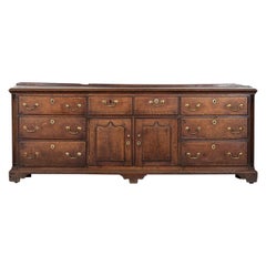 Large English George III Oak Dresser Base