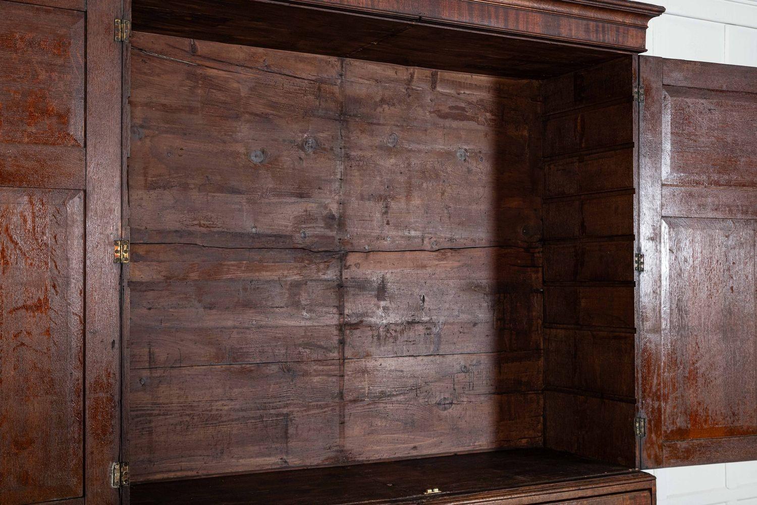Large English George III Oak Housekeepers Cupboard 12