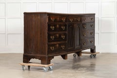 Large English George III Provincial Oak Dresser Base