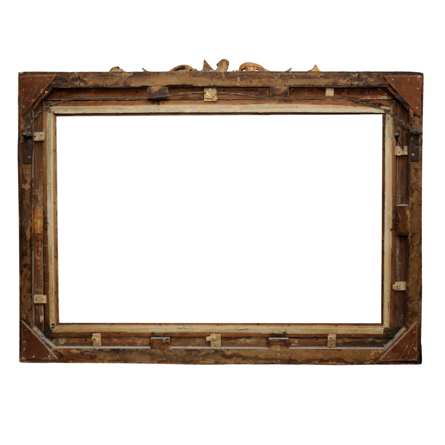 Large English George IV Carved Wood and Gilded Waterloo Frame, circa 1825 For Sale 4