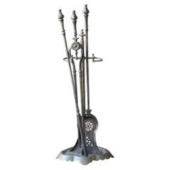 Antique Large English Georgian Fireplace Tool Set, 18th-19th Century