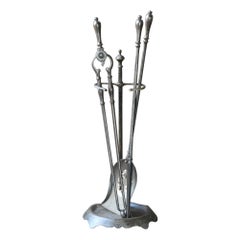 Antique Large English Georgian Fireplace Tool Set, 19th C