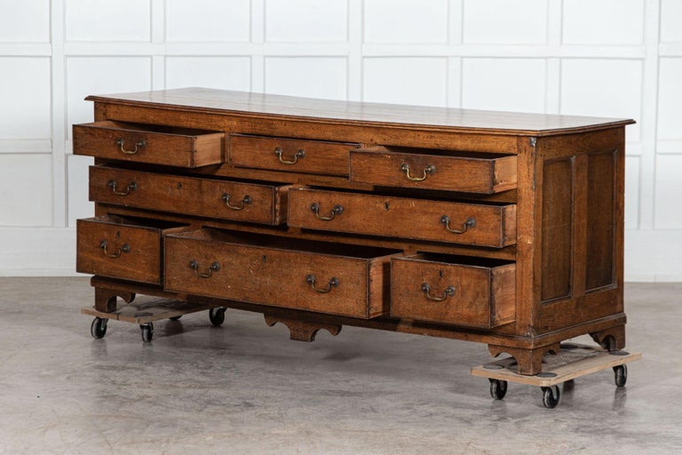 Large English Oak Dresser Base For Sale at 1stDibs