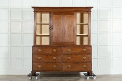 Large English Georgian Oak Housekeepers Cupboard