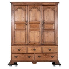 Antique Large English Georgian Pine Linen Cupboard