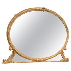 Large English Gilt Antique Overmantle Mirror