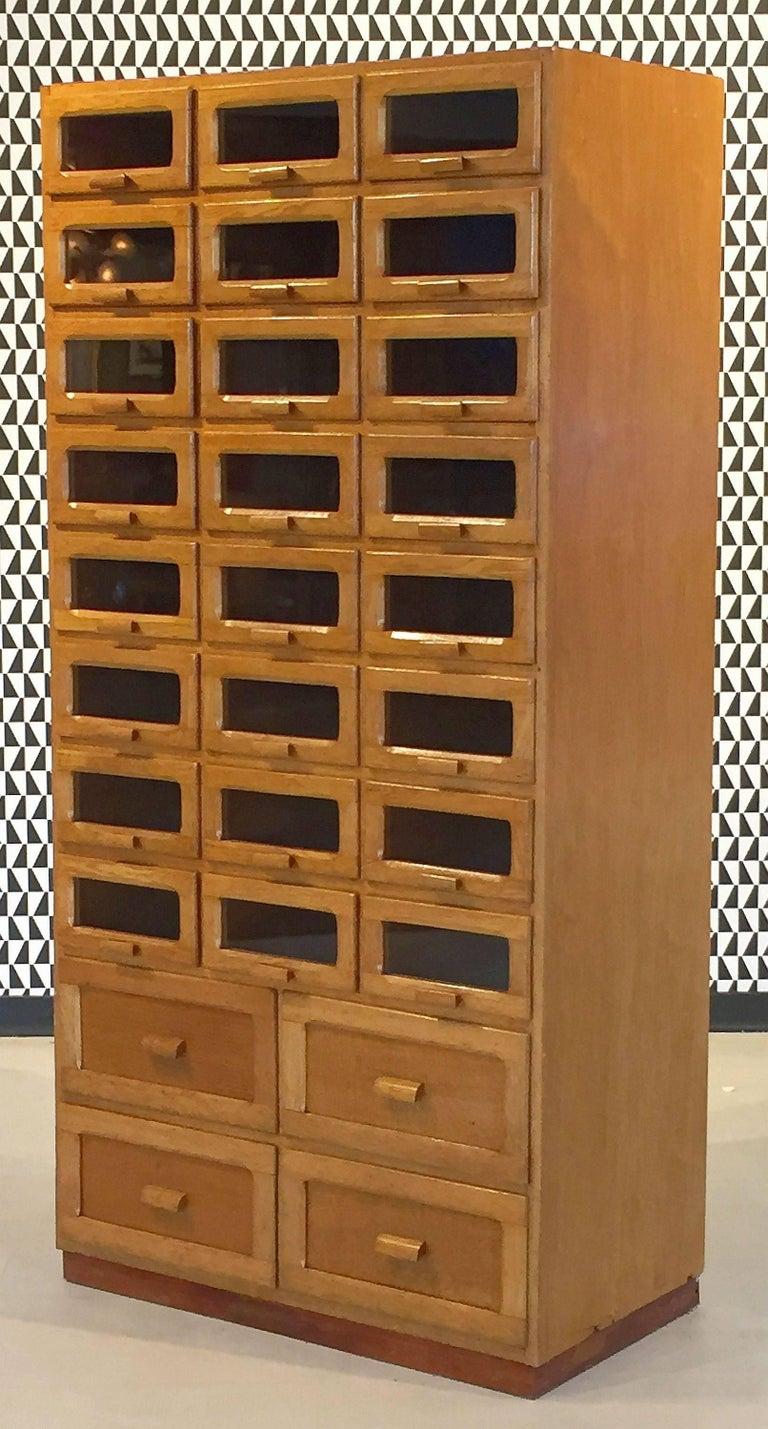 Large English Haberdasher's Cabinet with Glass-Fronted Drawers 3